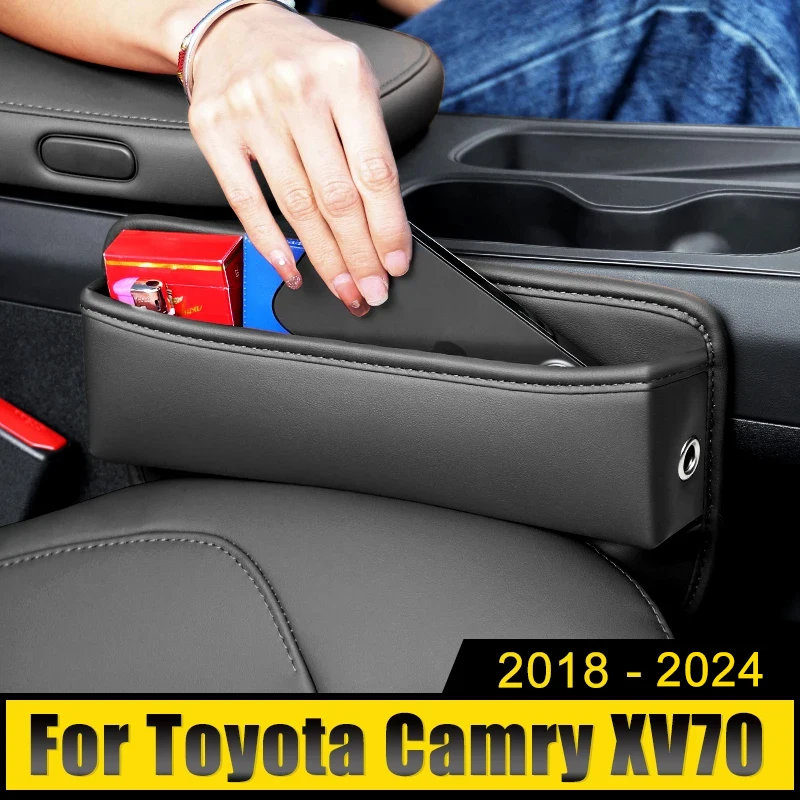 For Toyota Camry 70 XV70 2018 2019 2020 2021 2022 2023 2024 Hybrid Car Seat Crevice Slot Storage Box Bag Built-in Pocket Cover