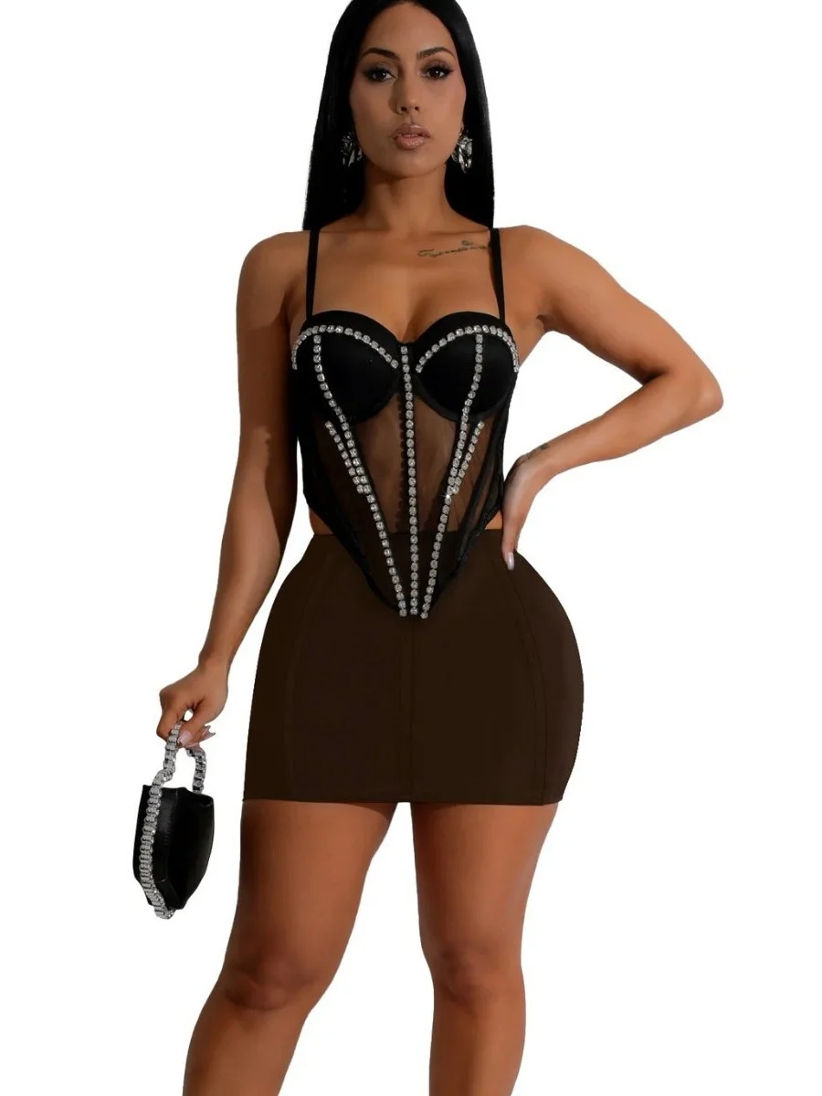 

Pure Color Slim Fit Skirt Sexy Hot Girl Street Sle ort Skirt Women's Faion Spring Summer Thin Material A-Line Skirt