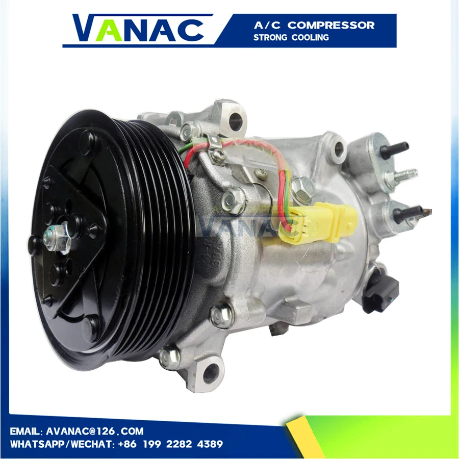 

Компрессор кондиционера SD7C16 9671820480 9683003080 1300 6453WY 6453PQ 6453RG 6453PN 6453RA 6453.PM для Peugeot 407 607 Citroen C5
