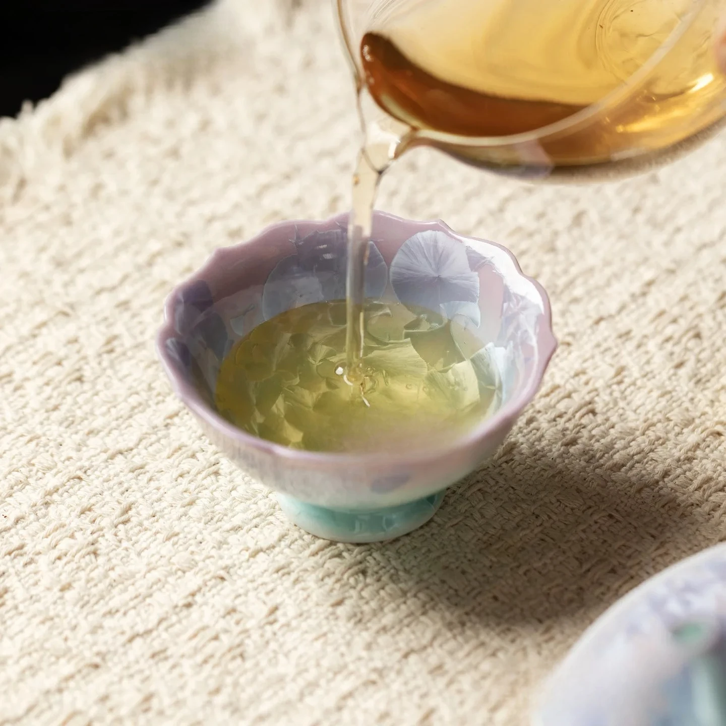 60ml Crystal Glaze Teacup Handmade Tea Bowl Tea Pair Tea-tasting Smelling Cup Jianzhan Master Cups Tea Services Supplies Craft