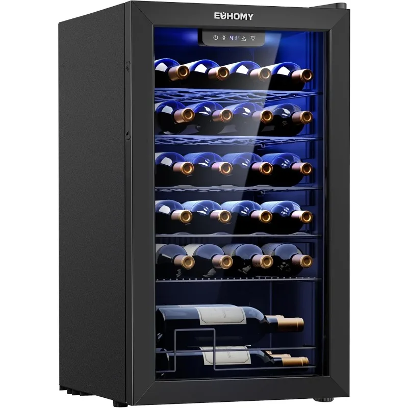 25 bottle Wine Cooler Refrigerator, Freestanding Compressor Wine Fridge with Adjustable Temperature and Digital Control