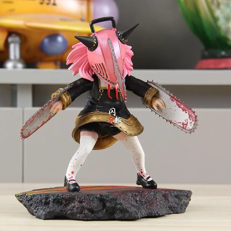 

New Demon Hunter Aniacos Electric Saw Man Hand Operated Anime Animation Peripheral Mock Play Statue Gk Desktop Decoration