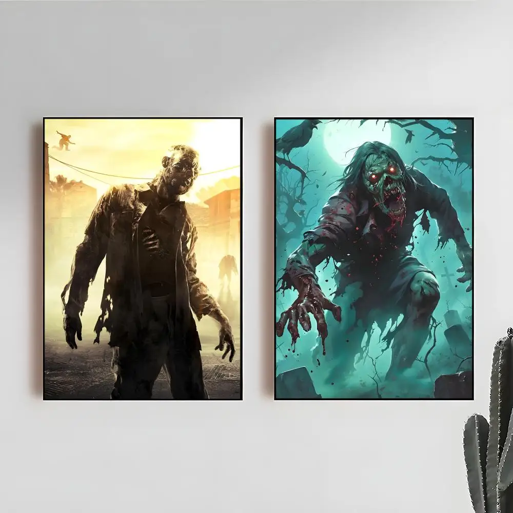 Gritty Parkour D-Dying Light Zombie Survival Horror Game Vibe Poster Premium For Living Space Home Bar Cafe Wall Decor & Gift