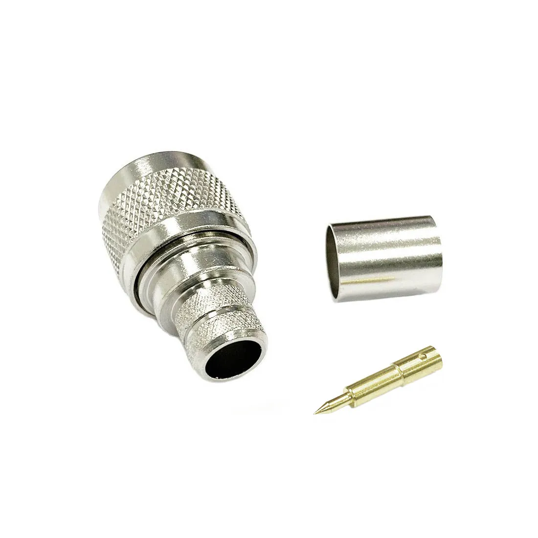 Conector convertidor coaxial RG8 RG213 LMR400, enchufe macho N, engarce, recto, niquelado, nuevo, venta al por mayor, 1 ud.