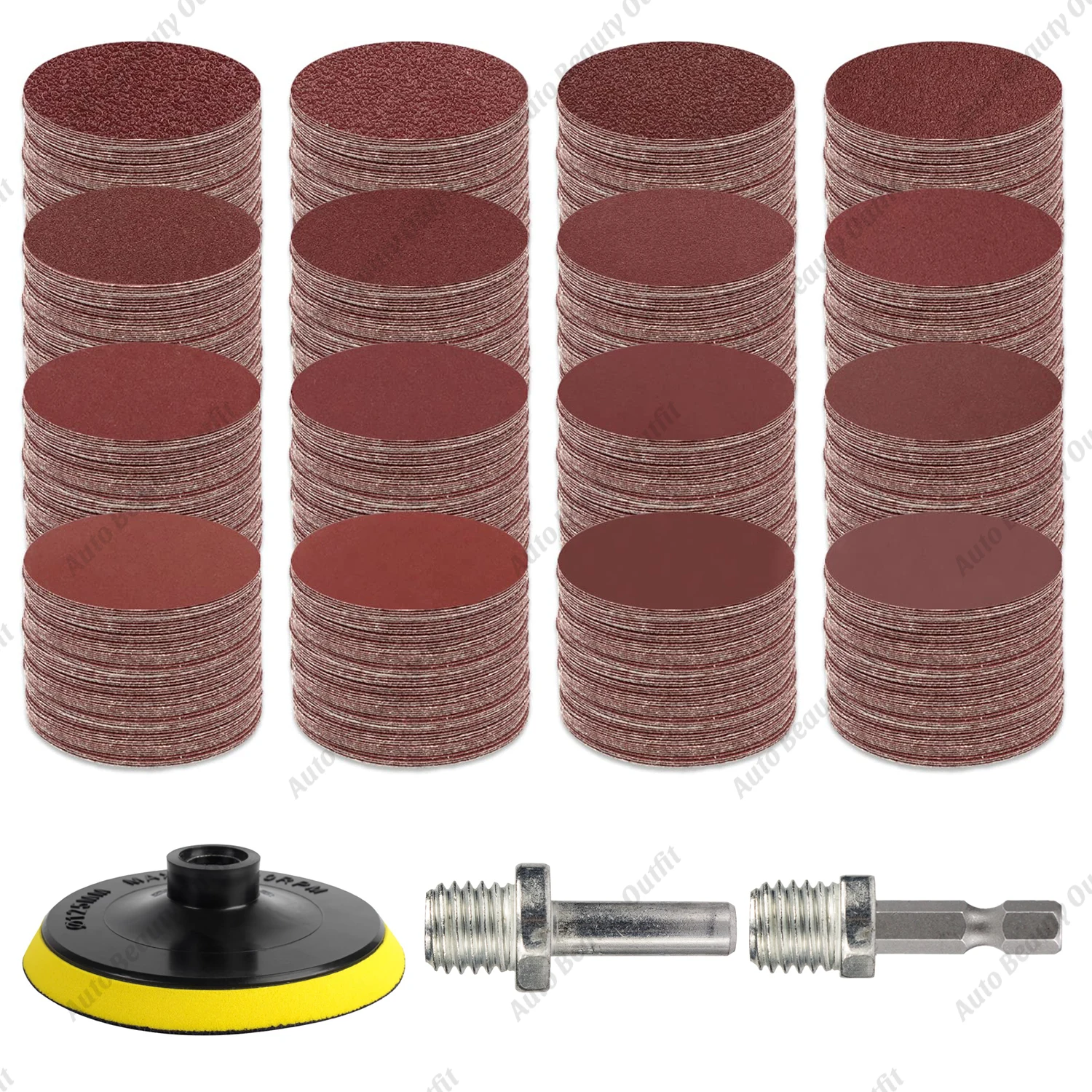 3/4/5 inch Sandpaper Disc With M10 Drill Adapter for Metal Auto Wood Car Headlight Wheel Restoration Dry Sanding Polishing