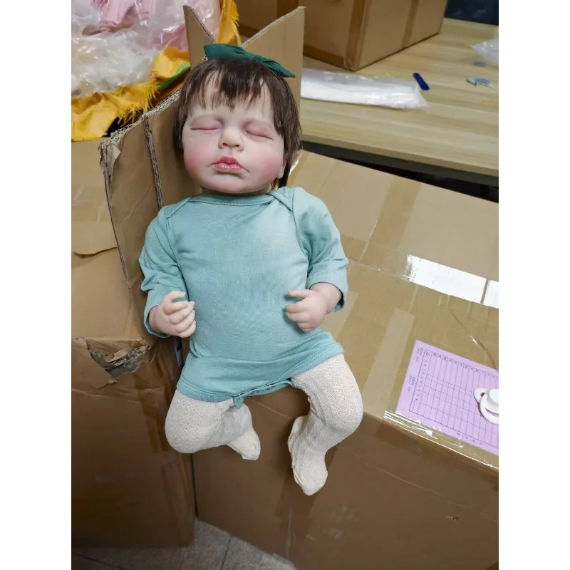 49 cm LouLou Stesso alla foto Bambola da ragazza rinata con capelli radicati a mano realistici con set di abbigliamento alla moda