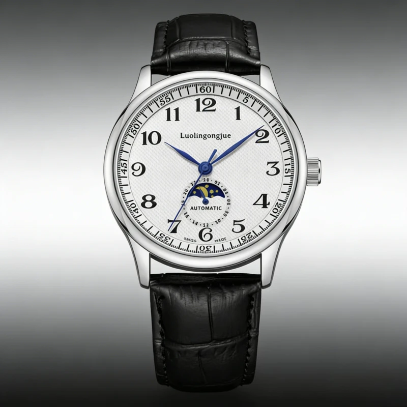 

Элитные мужские часы из нержавеющей стали от ведущего бренда, классические деловые часы с автоматическим механизмом и двойной застежкой-бабочкой.