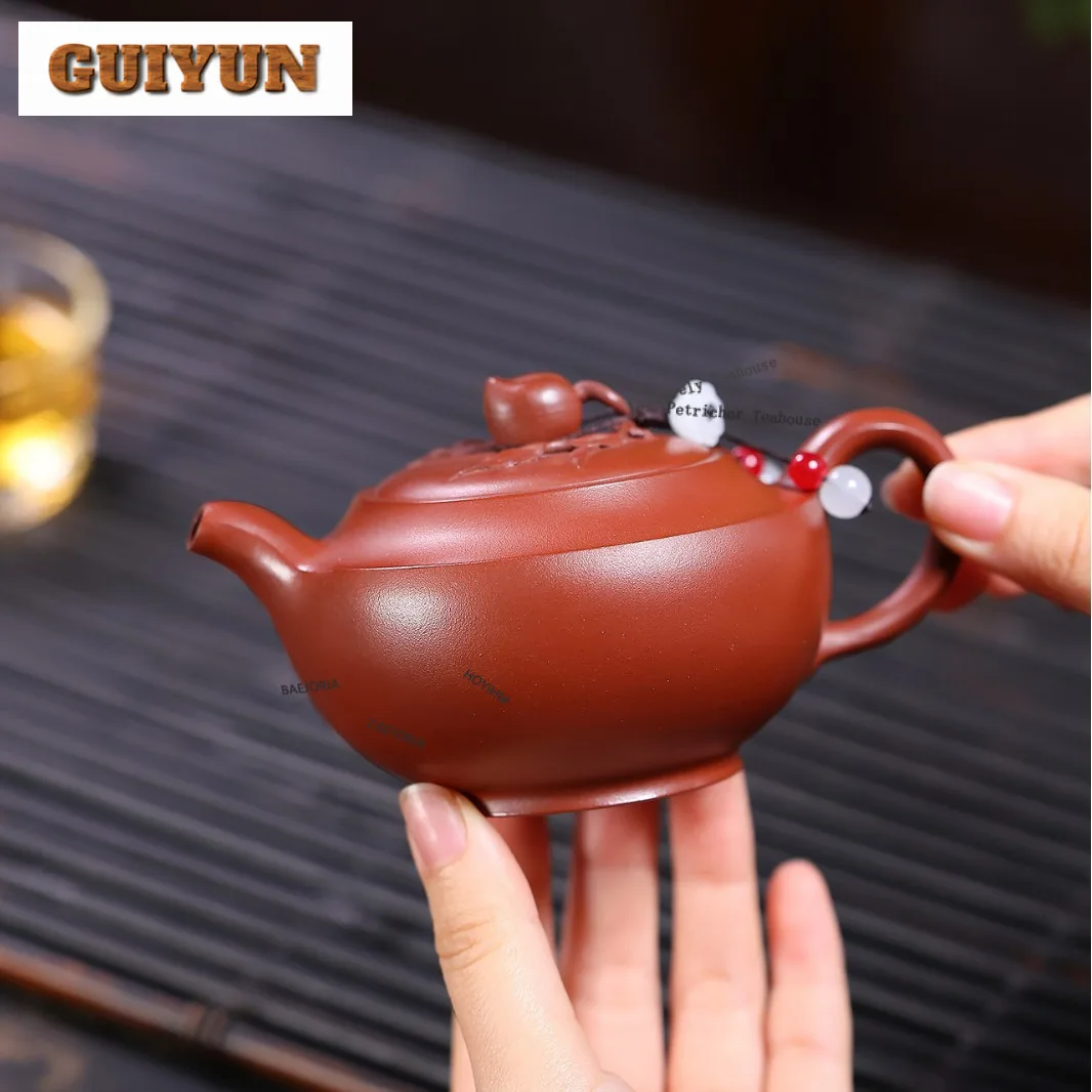 190ml Creative Yixing Purple Clay Teapots Handmade Pot Raw Ore Dragon's Blood Sand Mud Tea Maker Kettle Zisha Tea Set Cha Craft view 5