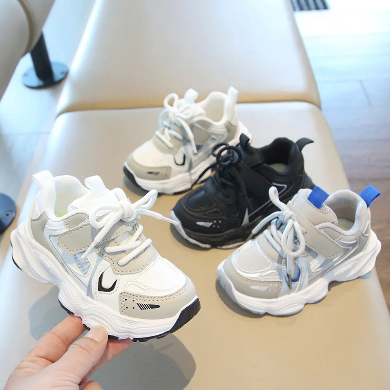 New Boys Spring Autumn Soft-soled Dad Shoes Girls Breathable Running Shoes Kids Lightweight Baby Shoes School Students Children