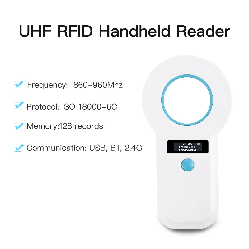 Portable UHF RFID Reader Handheld Reader HID mode rfid reader uhf bluetooth USB 2.4G