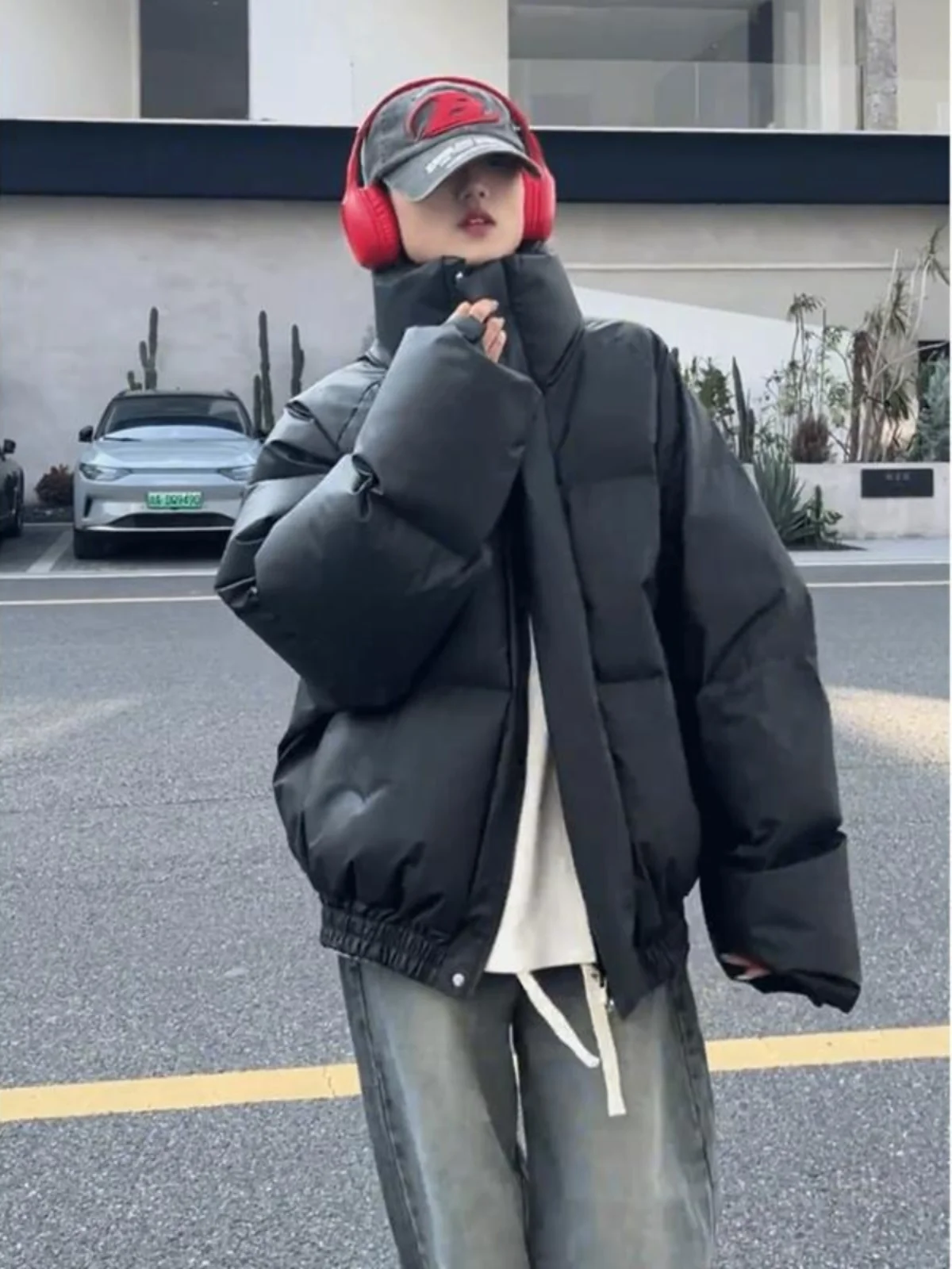 

Мужская зимняя утепленная куртка Cleanfit из искусственной кожи с хлопковым наполнителем, с воротником-стойкой, модная брендовая хлопковая куртка-пуховик