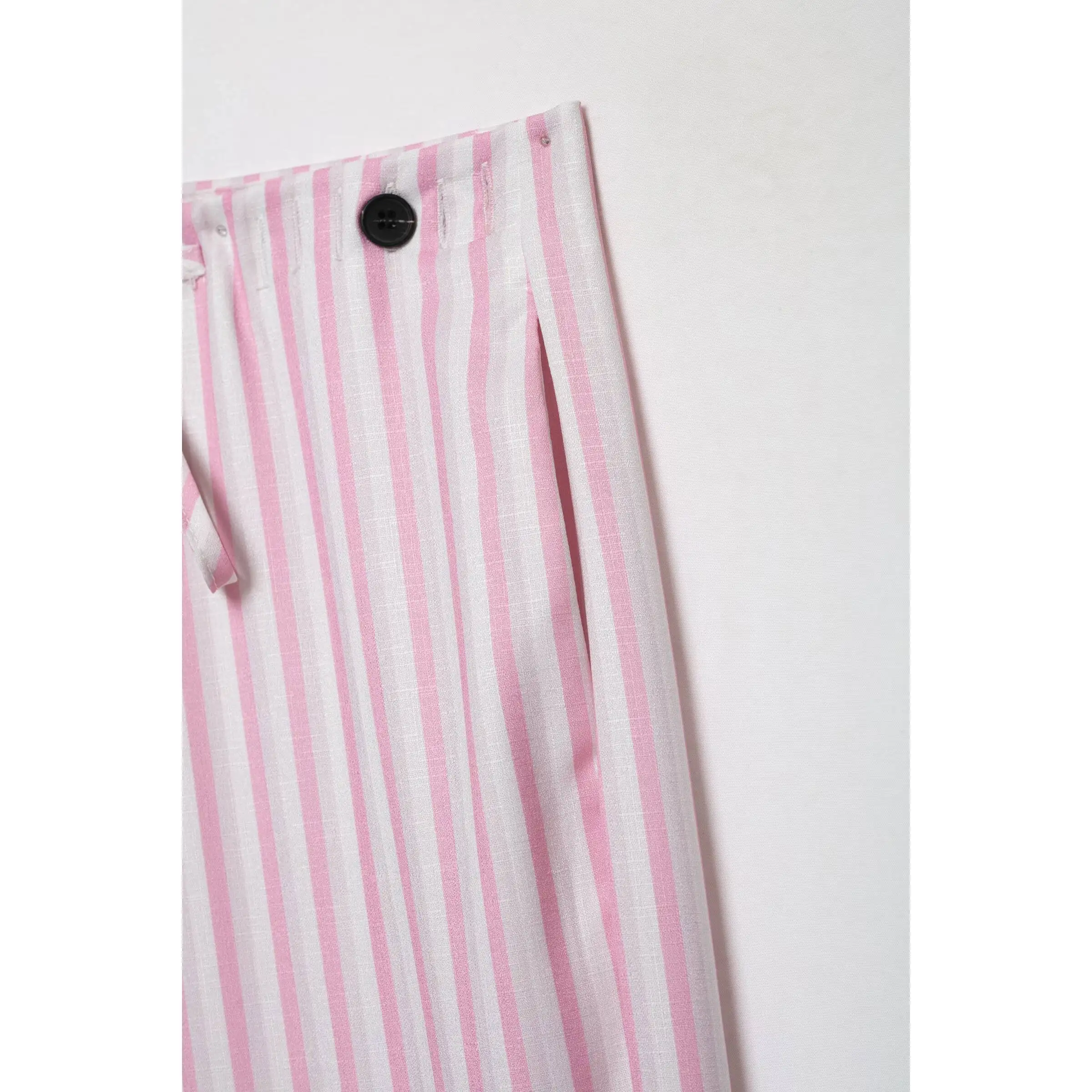 KASLEAD Women's Fashion Slimming Adjustable Waist Casual Stripe Pants Versatile Comfortable Polyester Fiber Ladies Trousers