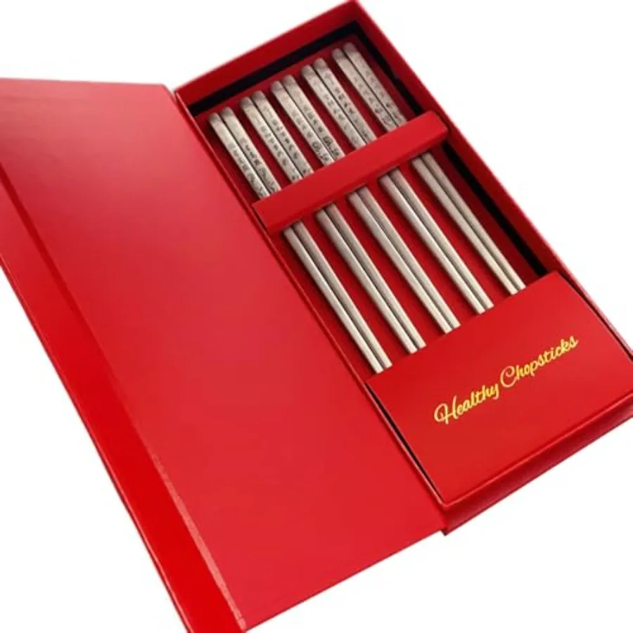 

Elegant 5 Pairs Pure Titanium Chopsticks for Rice Noodles and Sushi Reusable Ultralight HeatResistant NonSlip Sandblasted Grip