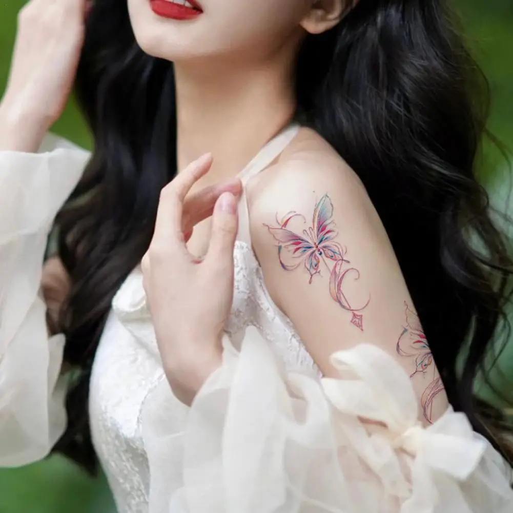 Residual Butterfly Blood Butterfly Tattoo Paste Sweet Girl Hot Girl Pure Wind Dark Color Collarbone Waist Waterproof Sweat