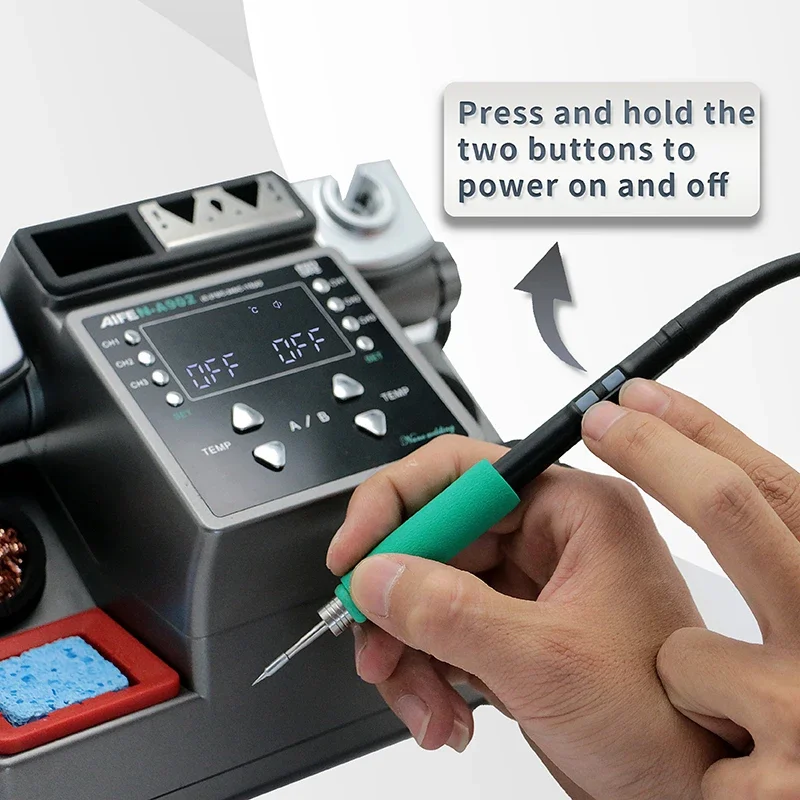 AIFEN A902 Soldering Station With C210 C245 Double Handles Welding Rework Platform for Phone PCB BGA Repair Solder Tools