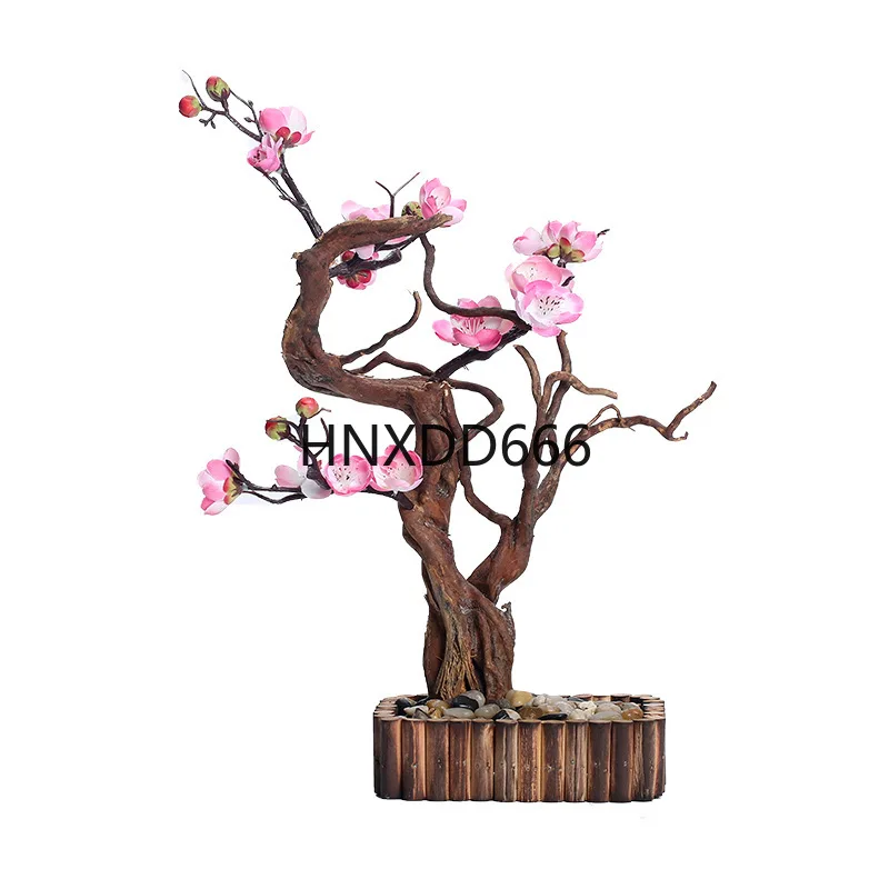 

Handmade weathered wood ornaments Chinese Zen simulation peach blossom dead wood tea pet ornaments creative decorative base
