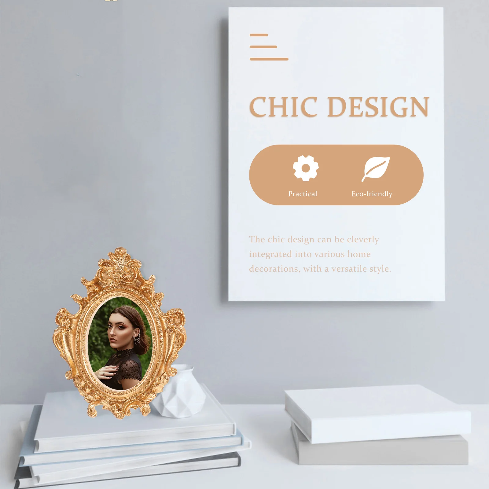 

2Pcs European Style Photo Frame Resin Retro Picture Frame for Wall Or Desk Display Home Decoration Gift Ornament