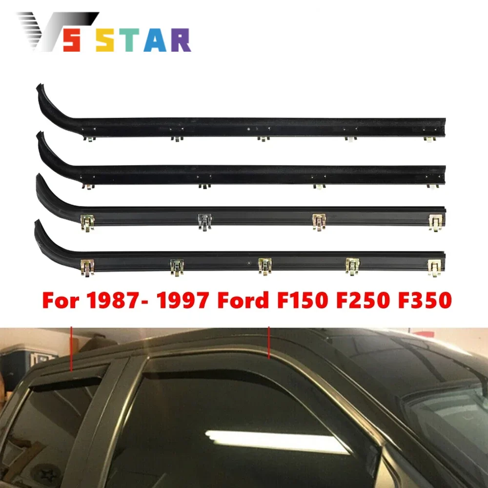 

E7TZ1521453A F2TZ1521456A F2TZ1521457A 4 шт. комплект уплотнительных лент для двери автомобиля и окна для 87-97 Ford F150 F250 F350 MW-1003