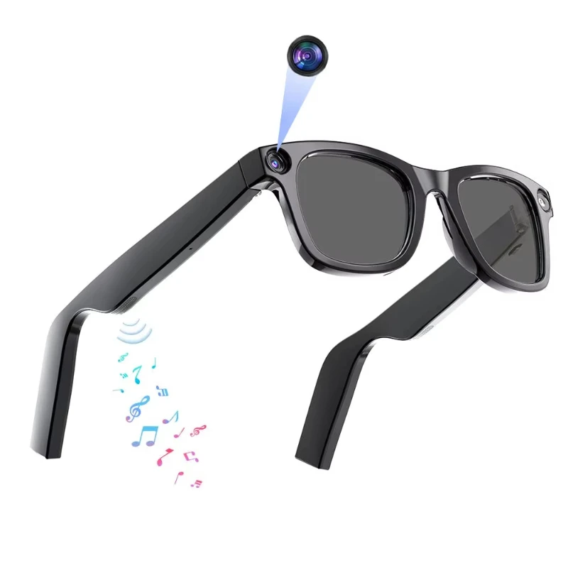 E02 Meta Smart Glasses with Camera 800W WIFI Transfer Gesture Control ChatGPT Men Women Outdoor AI Smart Glasses