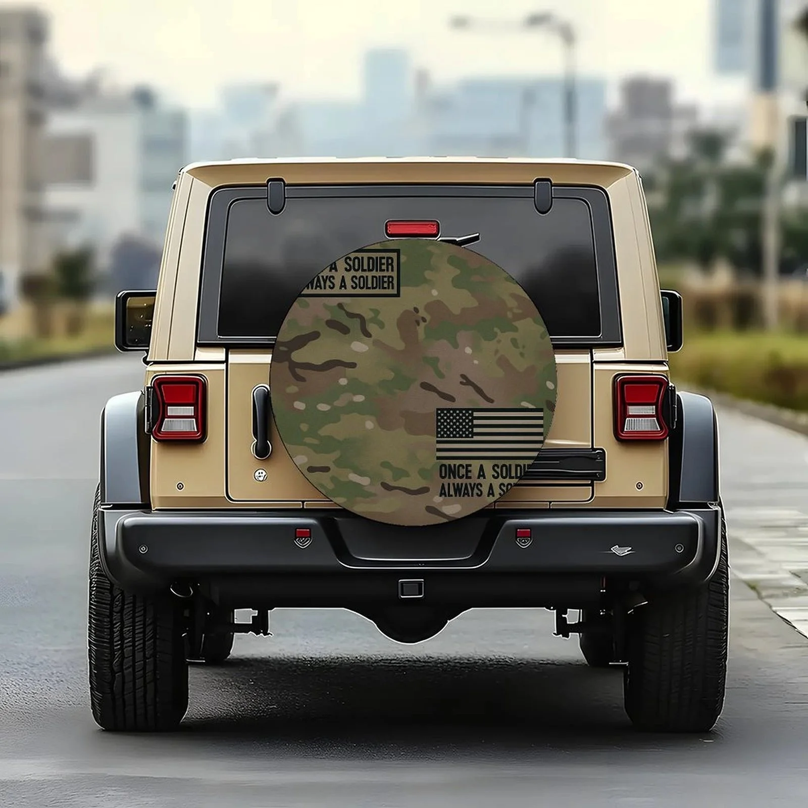 1pc Military Camo Tire Cover Wheel - Fit For Cars, SUVs, Trucks - Heavy-Duty Camouflage Wheel Protection With All-Terrain Camo P