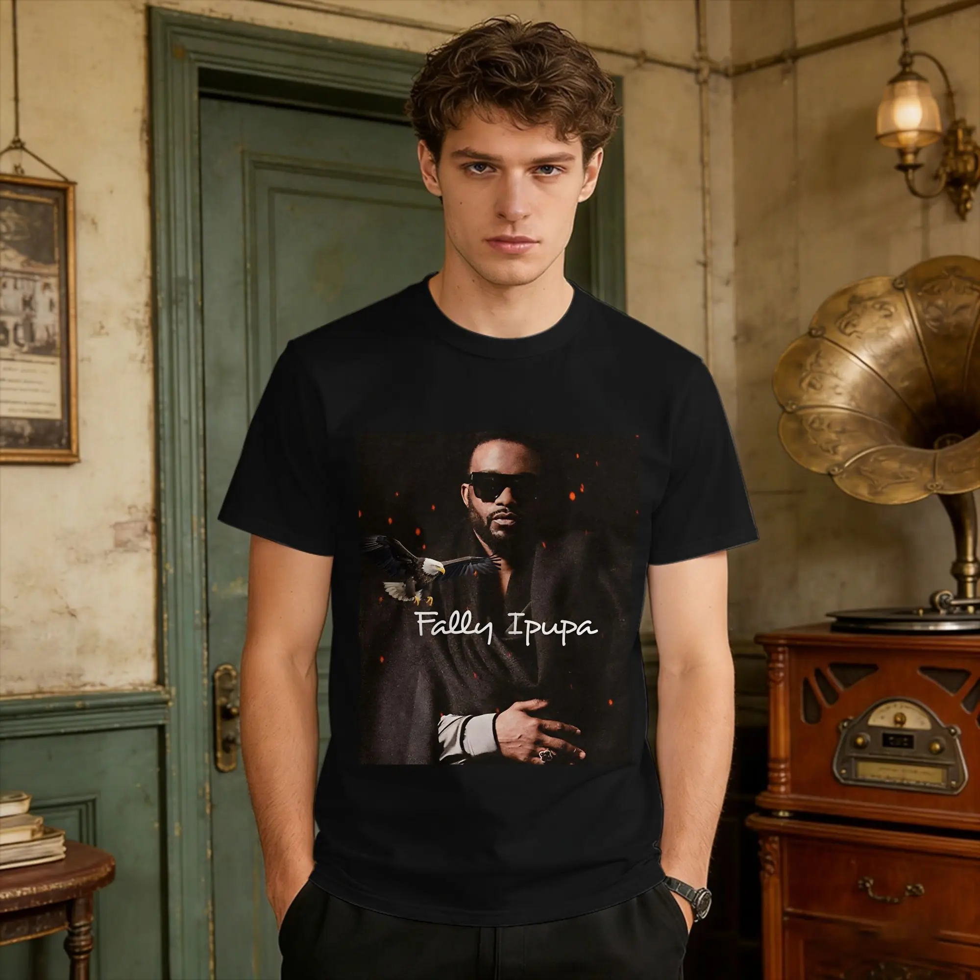 Camiseta Vintage Beach Fally Ipupa Aigle, camisetas novedosas, camiseta de algodón puro para hombres, geniales camisetas de manga corta