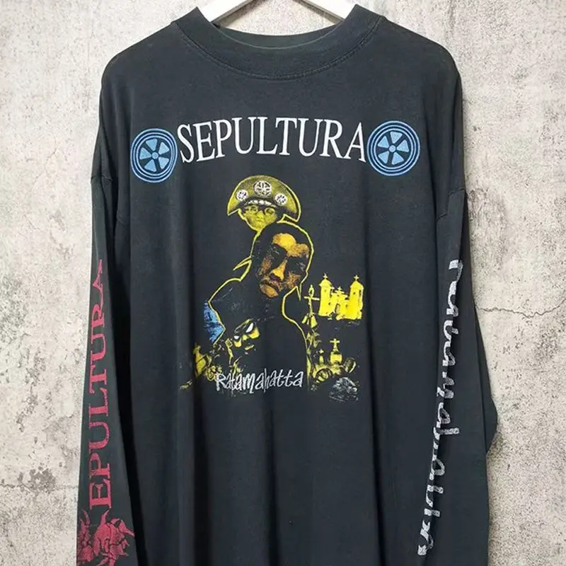 

New Harajuku Gothic Cotton Casual Tops Mens Womens Streetwear Long Sleeves T Shirts 90s Letter Graphic Print Oversized T Shirt