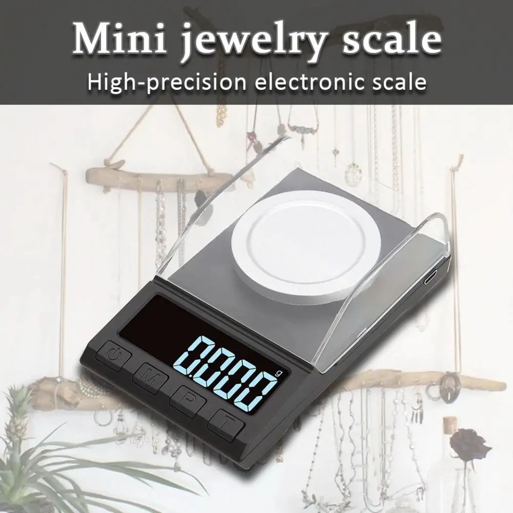 200g/100g/50g/20g/10g 0.001g Precision Digital Scale High Precision Portable Electronic Balance Scale Dustproof Accurate