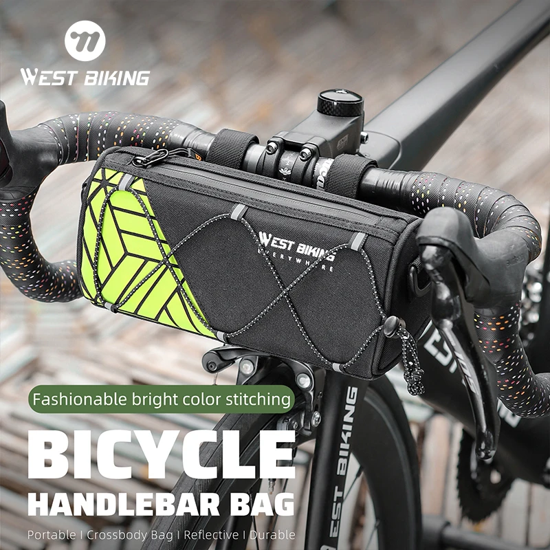 

WEST BIKING New Bicycle Handlebar Bag Road Bike Frame Pannier Multifunctional Portable Shoulder Bag Sports Cycling Accessories