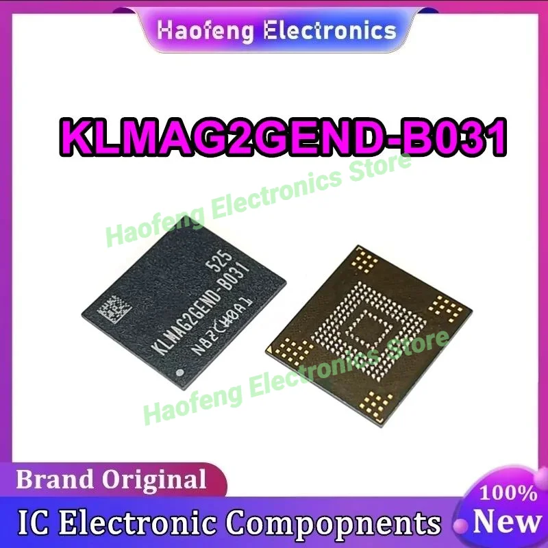 

5PCS 100% New Original KLMAG2GEND-B031 KLMAG2GEND B031 16GB BGA-153 EMMC Memory IC chip