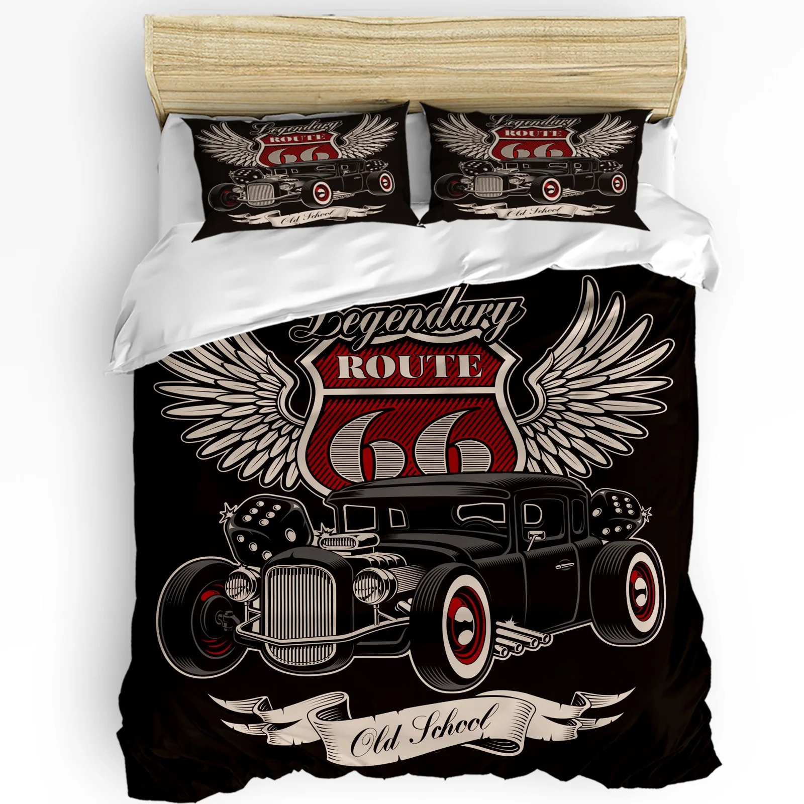 

Car Wings Icon Retro Duvet Cover Bed Bedding Set For Double Home Textile Quilt Cover Pillowcases Bedroom Bedding Set (No Sheet)