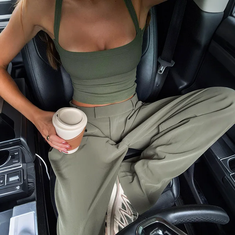 

Casual Tank Tops Woman Low-Neck Cross Strap Skinny Backless Hot Girls Street Style Classic Tops