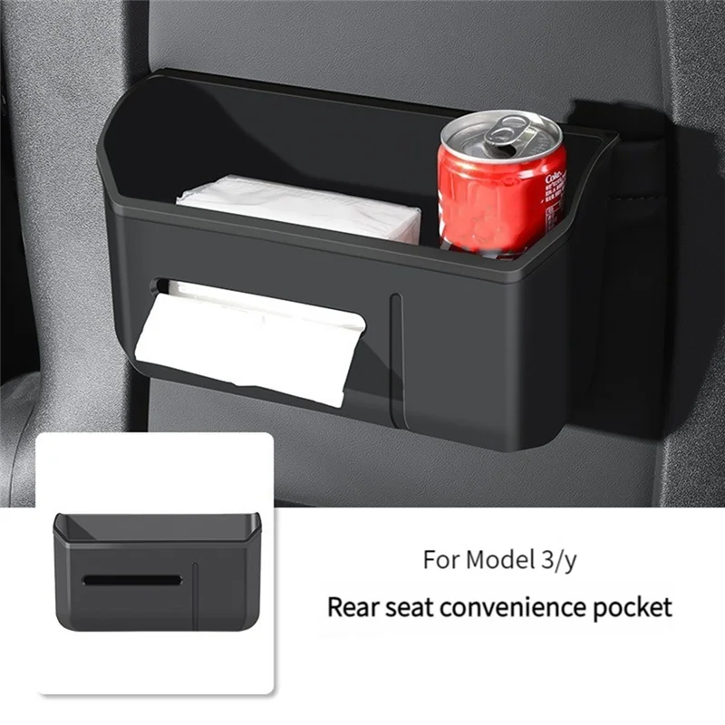 Rear Seat Backrest Storage Box Seat Tissue Box Clutter Storage Car Trash Can for Tesla Model Y Model 3 2022 2023