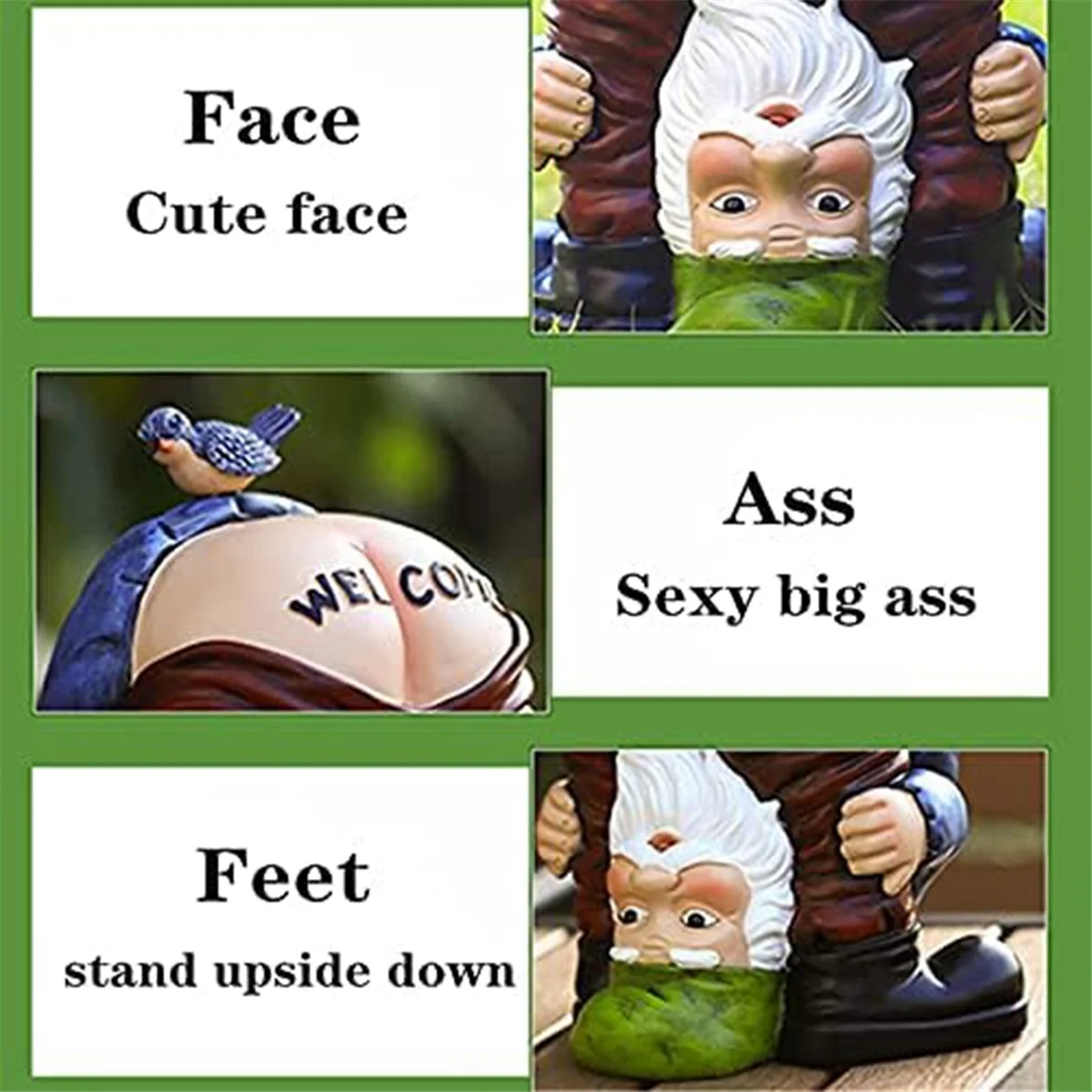 Halloween Gnome Statue - Resin Funny Welcome Figurines for Outdoor Patio,Yard Art Decoration Winter Christmas Gifts