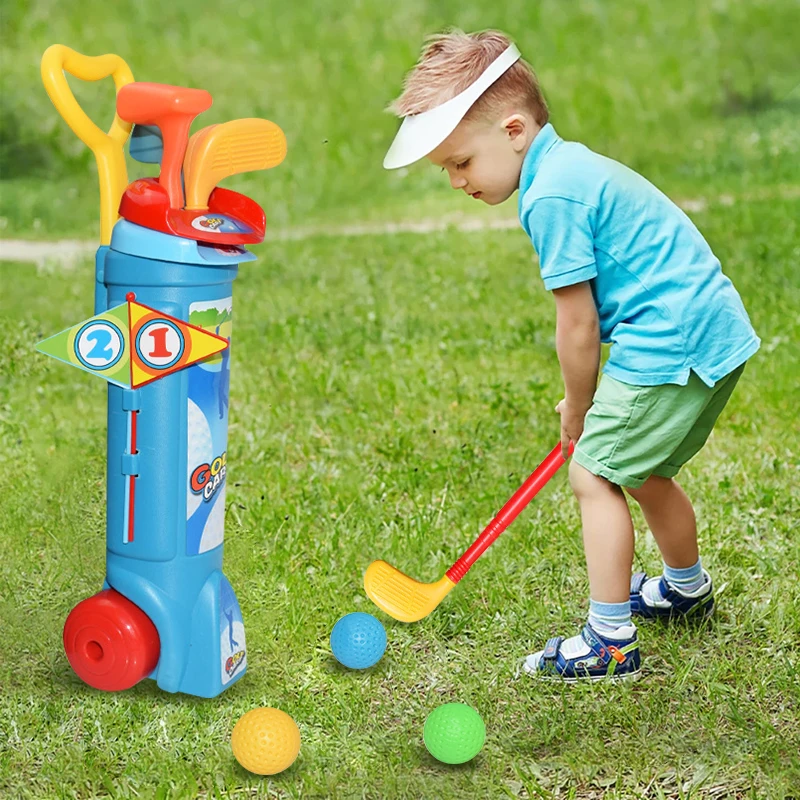 Toddler Golf Set, Children Minigolf Play Sport Game Practice Indoor and Outdoor Sports Fitness Ball Outdoor Toys for Boys Girls