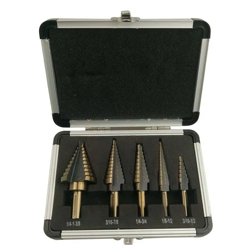 5-piece British Step Drill Set Plate Fried Dough Twists External Pin Reamer