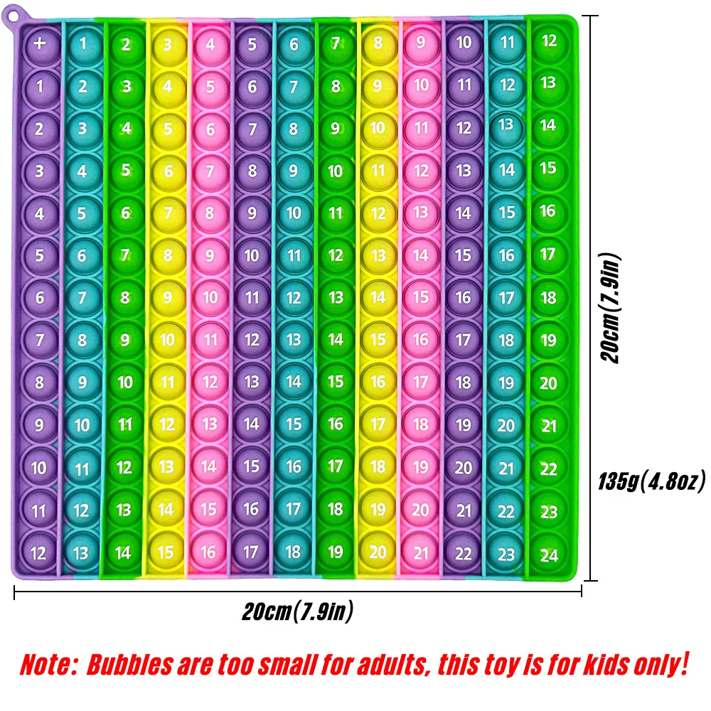 1 قطعة 12x12 و 12 + 12 الضرب إضافة لعبة البوب ، معكرون سيليكون الرياضيات مرات الجدول تعلم القرطاسية لعبة تعليمية