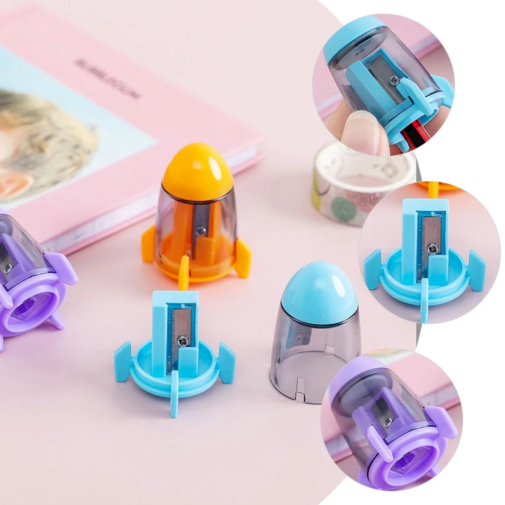 Pencils Rocket Sharpener Colored Single Hole Sharpeners Tool Office Classroom Supplies