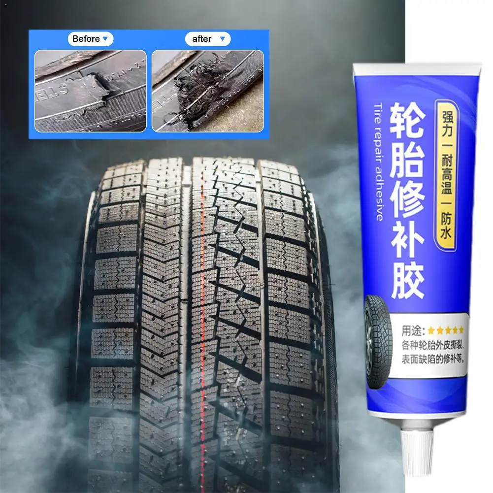 

50ml Tire Repair Glue Liquid Strong Rubber Glues Black Rubber Wear-resistant Non-corrosive Adhesive Instant Strong Bond Leather