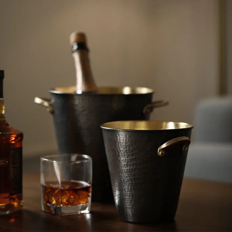 High value! Light luxury pure copper red wine barrel beer barrel household wine cabinet ornament commercial ice bucket bar ice b
