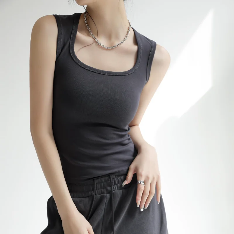 

Tank Top with Bottom and Sleeveless Suspender for Women Summer Outerwear with Exposed Navel Short Suit Top