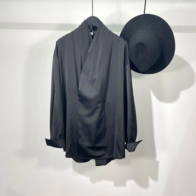 

Men Casual Shirts Gothic Style Men's Clothing Spring Male High Street Autumn Black Shirts