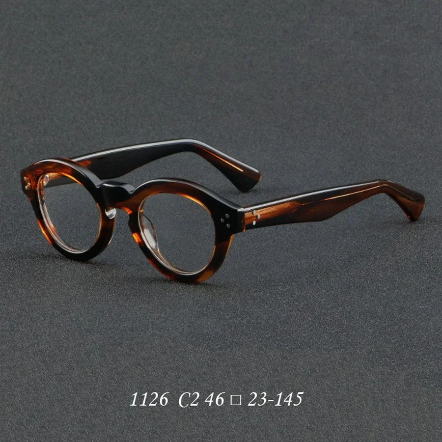 Men's Eyeglasses Frame Women Unisex Anti-Blue Light Acetate Glasses Clear Lens Brand Designer Computer Optical Vintage Spectacle