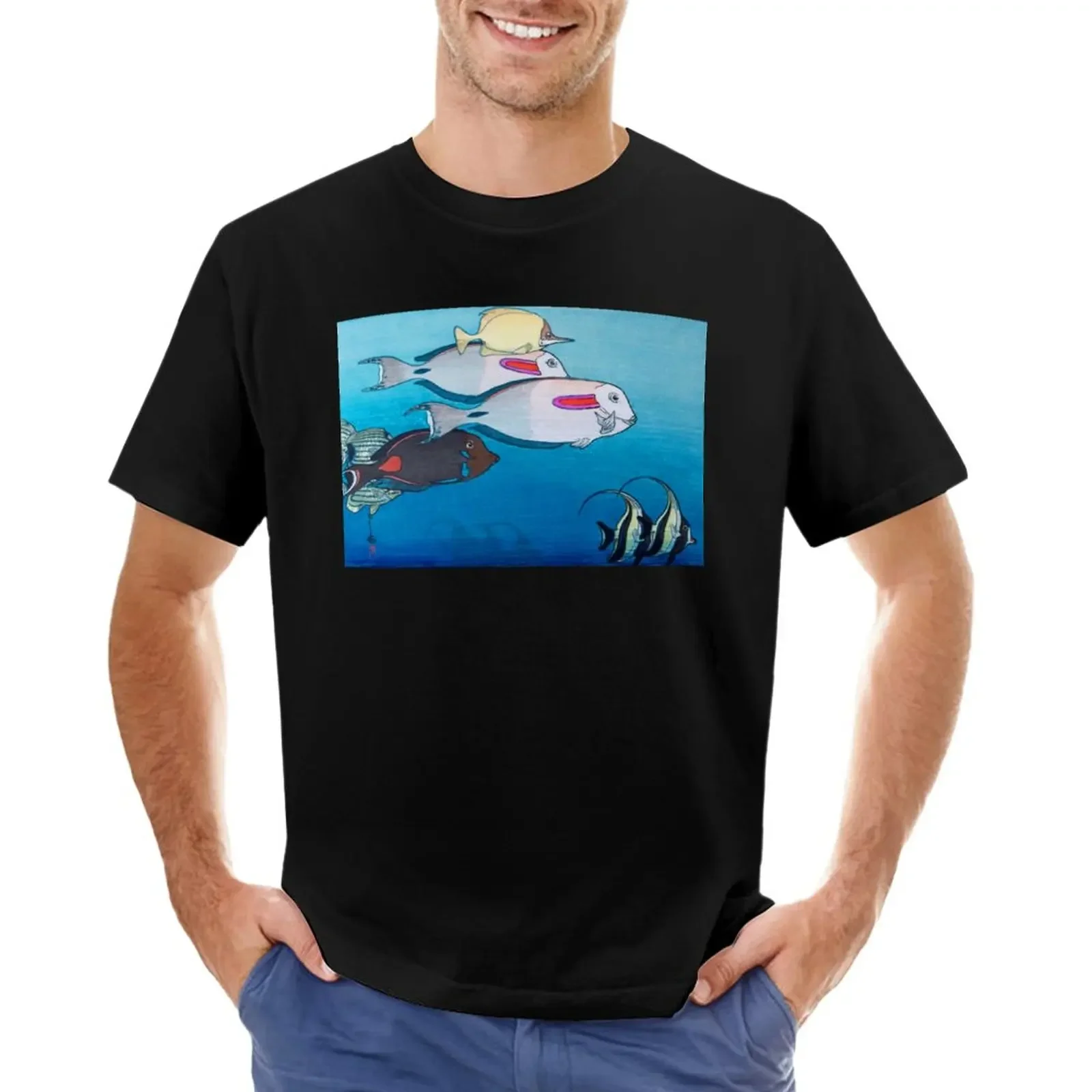 Fishes of Honolulu by Yoshida Hiroshi T-Shirt vintage clothes oversized quick drying customizeds t shirts for men graphic