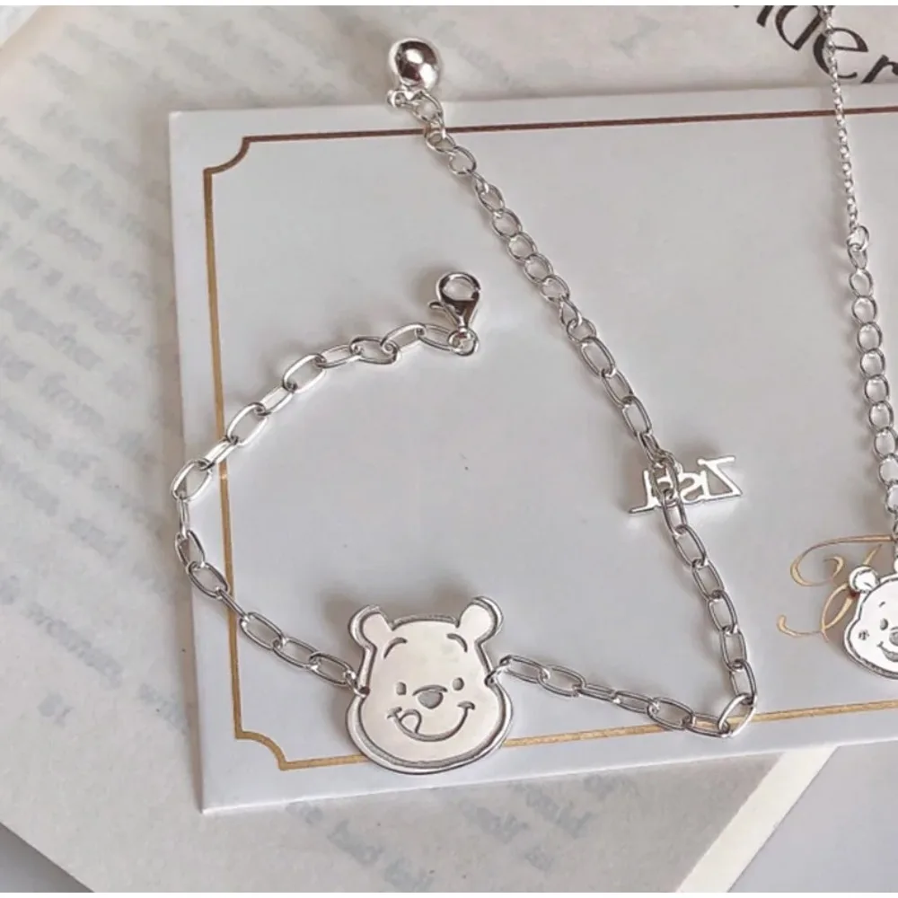 Disney Necklace Winnie The Pooh Clavicle Chain Female Cartoon Bracelet INS Style Gift Accessories Kawaii Beauty Decoration Girls