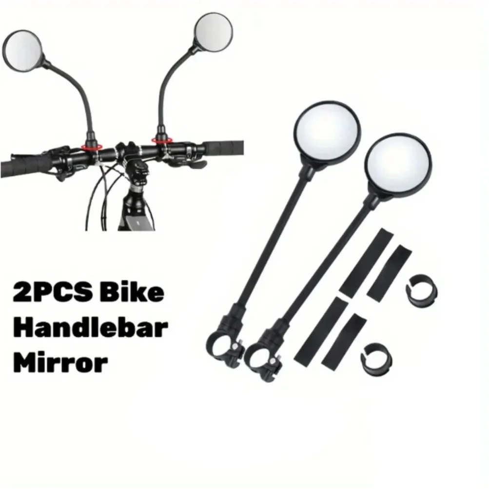 Bike Mirror Bike Handlebar Rearview Mirror Rotatable And Adjustable Wide Angle Rear View Shockproof Convex Mirror Universal