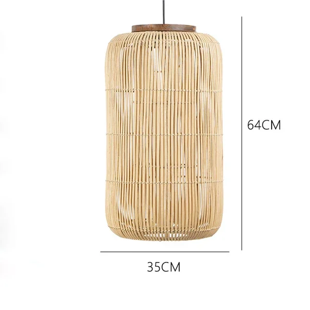 BUHAY HARP Hanglamp Vintage Rotan Wicker Kroonluchter voor Restaurant Woonkamer Slaapkamer handgemaakte rotanlamp