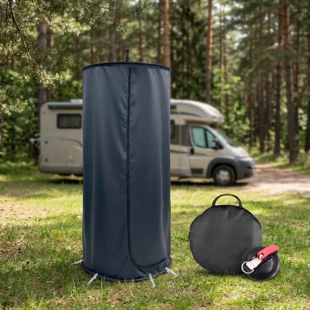 Foldable Shower Privacy Enclosure for Outdoor Changing and Portable Shower Setups with Opaque Fabric and Straps