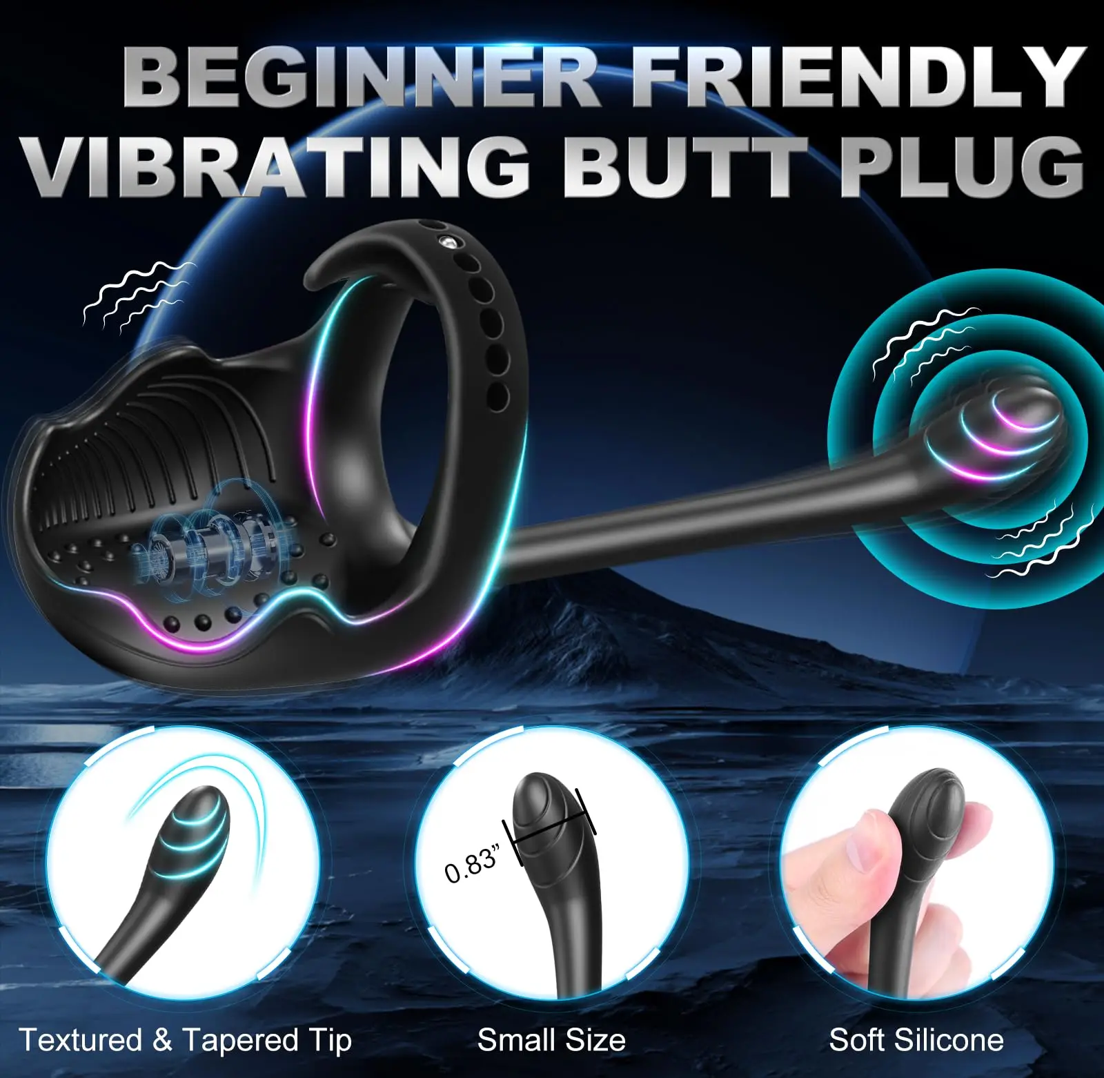 Anillo vibrador para el pene para hombres, Juguetes sexuales, masajeador de próstata, juguetes de testículos, vibrador masculino, Control remoto, Juguetes sexuales anales para adultos