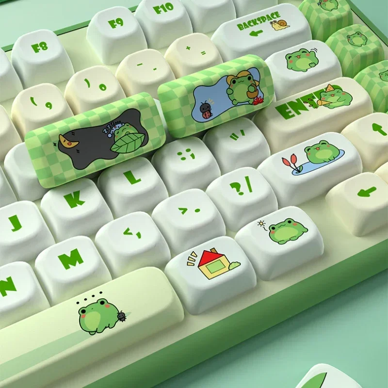 

MOA PBT Green Frog Keyboard Keycaps Keycap Puppy Purple Rabbit Cute Key Caps for Mechanical Keyboard 61 68 87 98 108