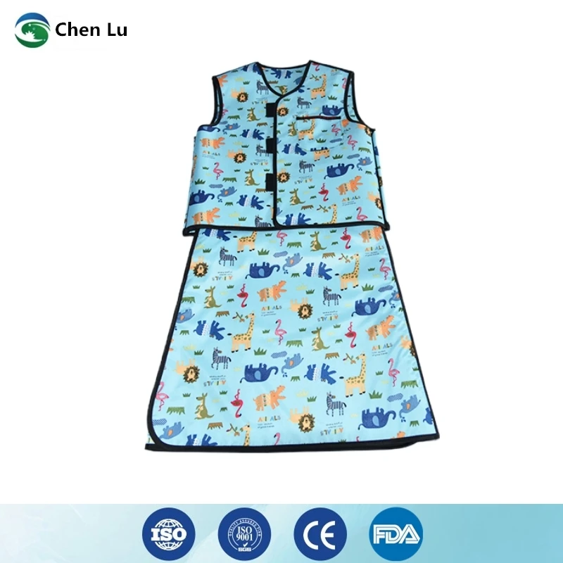 

Комплект для радиационной защиты детей: защитный жилет без рукавов и юбка из свинца 0.5mmpb, свинцовый фартук для детей.